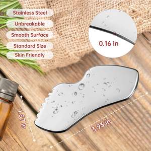 Herramientas Faciales Gua Sha de Acero Inoxidable para Esculpir el Rostro, Cuidado de la Piel, Tratamiento de Puntos de Presión, Terapia de Acupuntura SPA - Product Image 2