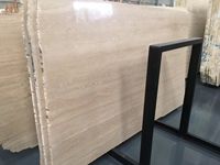 Bonne Qualité Avantage Stock Prix Poli 1.8cm Beige Marbre Travertin Dalle Prix