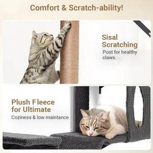 Ahşap kedi duvar rafları 5-in-1 kedi mobilya seti kedi tırmanıcı ile Perches tırmalama sütunu kurulu için <span class=keywords><strong>Pet</strong></span> - Product Image 5
