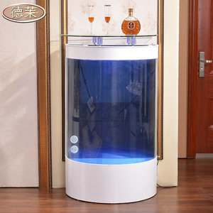 Aquário de Vidro Personalizado em Formato de Meio Cilindro com Bombas de Água para Sala de Estar, Sala de Jantar e Quarto - Product Image 3