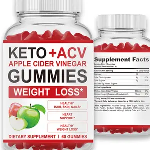 Etiqueta privada KETO ACV Gummies Boost Detox Metabolism Fast Burn Fat Pérdida de peso Adelgazamiento Gummies de vinagre de sidra de manzana