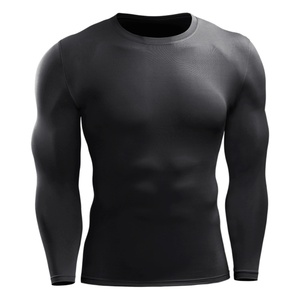 T-shirt de course pour hommes en gros, séchage rapide, léger, coupe ajustée, en tissu tricoté polyester, design uni ou à motifs imprimés - Product Image 3