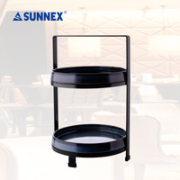Table basse moderne de luxe à deux étages pour hôtel Meubles décoratifs de salon anciens Cuisine d'extérieur Chambre à coucher