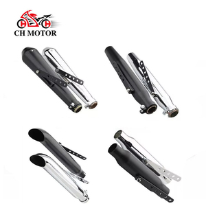 Silencieux d'échappement de moto rétro vintage classique électro-plaqué Moto pour <span class=keywords><strong>Cafe</strong></span> <span class=keywords><strong>Racer</strong></span> Bobber Chopper Custom - Product Image 1