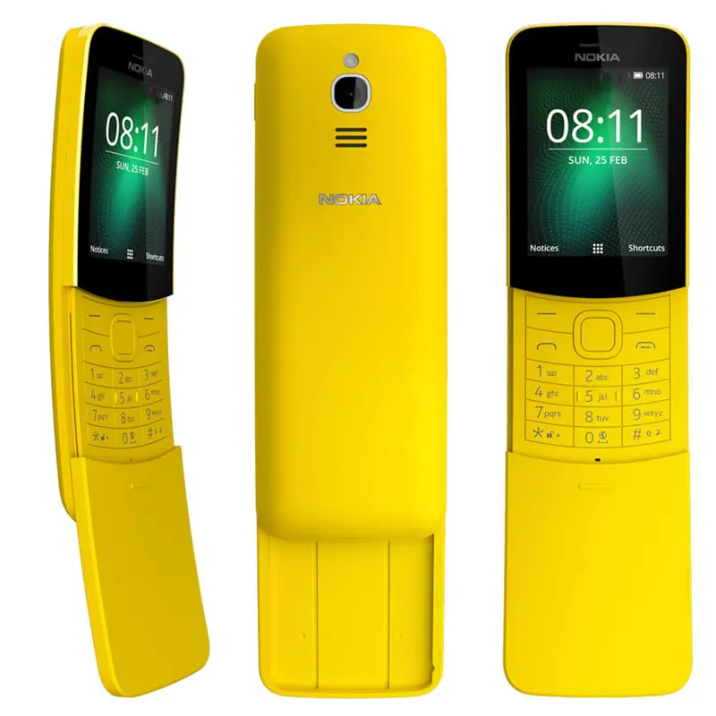 Pabrik Tiongkok Nokia8110 GSM 2G tombol geser kartu ganda mesin tua fungsi ponsel kecil