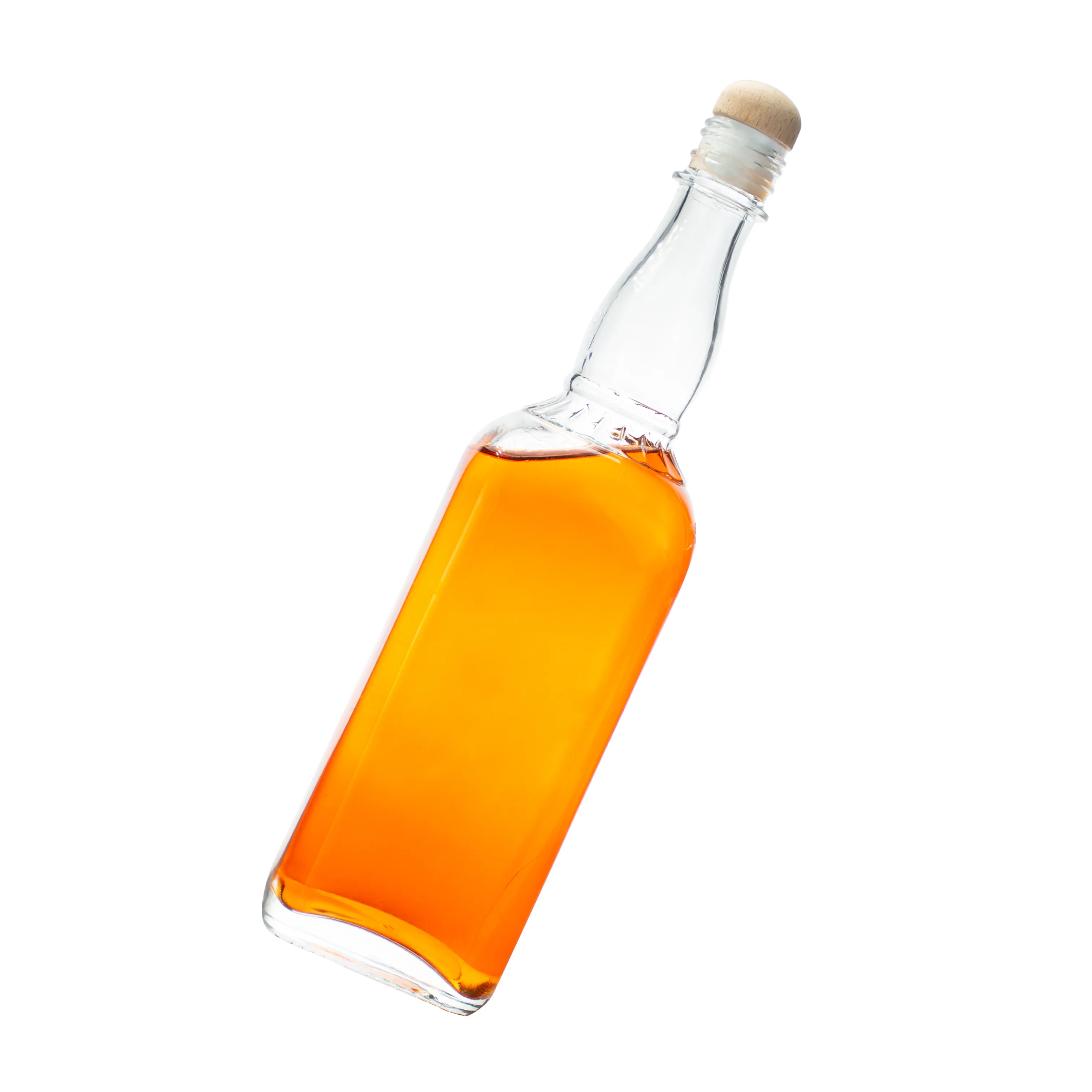Bouteille de Whisky Dernier Design avec Décoration Bouteille en Verre Rectangle Whisky avec Bouchon pour Vin Liqueur Alcool Boisson Vodka