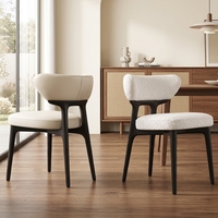 Chaise de salle à manger inclinable en bois massif, design minimaliste moderne, pour la maison et les cafés