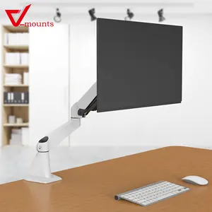 V-mount lengan Monitor layar tunggal yang dapat disesuaikan dengan sistem manajemen kabel eksternal untuk penggunaan meja VM-GM312F