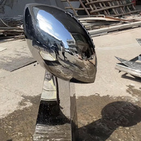 Sculpture de ballon de rugby en métal grandeur nature personnalisée, récompense sportive, souvenir, acier inoxydable poli miroir, trophée de football américain