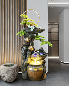 <span class=keywords><strong>Fontaine</strong></span> rocheuse d'inspiration zen CHENYISHI avec lumières LED bonsaï et éléments décoratifs idéale pour les espaces de vie intérieurs - Product Image 3