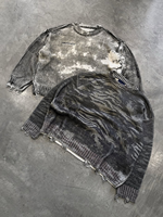 Pulls pour hommes personnalisés, tricotés surdimensionnés 9GG, effet délavé, style streetwear