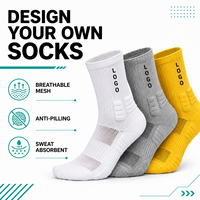Chaussettes de sport mi-mollet en coton avec logo tricoté personnalisé, respirantes et douces, en maille, unisexes, pour la course à pied, la gym, le basketball, les sports de plein air