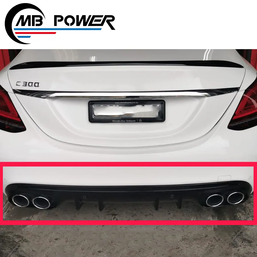 2019 C class w205 C43 diffuser and muffler tips W205 C200 C260 C300 sedan rear diffuser and exhaust pipes