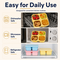 Boîte à collation en silicone de qualité alimentaire YMS à quatre compartiments pour les marques de produits de marque privée