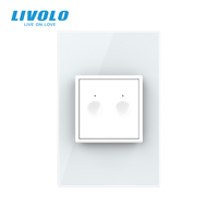 LIVOLO 美国/澳大利亚标准 2 位 1 路触摸开关 耐热 PC 工艺 45mm*45mm 功能按键 响应时间 0.1 秒