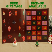 Caja Sorpresa Navideña Personalizada con Forma de Libro, Calendario de Adviento Navideño, Caja de Papel con 24 Ventanas Perforadas para las Fiestas