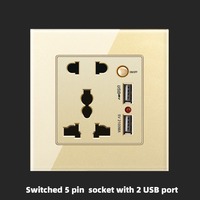 Enchufe Eléctrico Universal USB Tipo-C de 18W, Estándar del Reino Unido, Interruptor de Luz de Pared de 1 Vía/2 Vías, Panel de PC, 250V