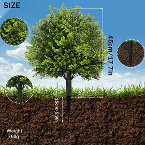 Petit arbre d'eucalyptus artificiel en plastique de 60 cm pour la décoration de mariage, de la maison et du jardin - Product Image 4