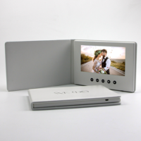 Vente Directe Usine Lecteur Publicitaire en Cuir Carte de Vœux Livret LCD Brochure Commerciale Livre Vidéo de Mariage