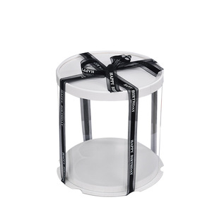 4 6 8 10 Inch Transparent Cake Box Birthday Wedding Christmas Party High Round Cake Packaging Box
