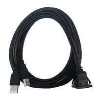 Dual-Port Quadratisches USB 2.0-Kabel mit Schnalle PVC-Ummantelung Geflochtene Abschirmung für Auto LKW Boot Motorrad Armaturenbrett Einbau-Panel