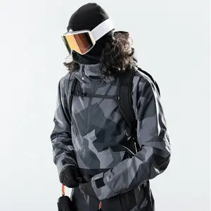 Giacca da sci personalizzata da uomo giacca da snowboard da montagna impermeabile antivento traspirante con giacca a vento con cappuccio abbigliamento da sci e neve