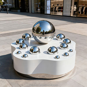 야외 정원 장식용 맞춤형 180mm 광택 스테인레스 스틸 거울 구 - Product Image 2