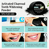 Vente en gros de poudre de charbon actif naturel OEM, très efficace pour blanchir les dents et éliminer les taches.