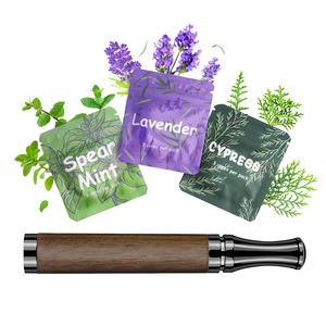 Cigarrillos Herbales de Mentol Plateados en Acero Inoxidable, Pipa de Madera para Dejar de Fumar, Inhalador para Problemas Respiratorios, Colgante - Product Image 1