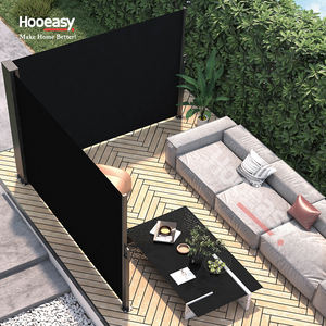 Hooesay, fabricado en fábrica, estilo europeo, pantalla plegable de viento negro, terraza, puerta corredera, toldo lateral retráctil Doble - Product Image 1