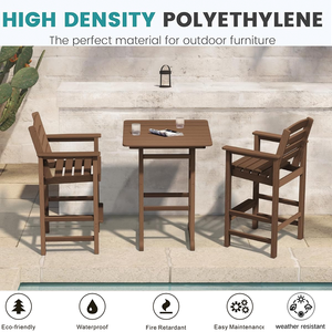 Venta al por mayor alto Adirondack Outdoor Set impermeable HDPE plástico madera Patio trasero Mesa - Product Image 2