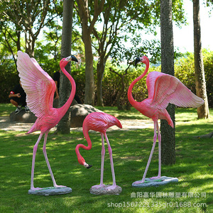 Escultura de Flamenco de Resina, Adorno de Jardín para Exteriores, Figura Decorativa de Pájaro, Decoración para Patio y Piscina - Product Image 3