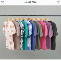 Nueva camiseta de verano Tie-Dye 250g peso pesado creativo contraste algodón peinado sólido cómodo cuello suelto 100% personalizado