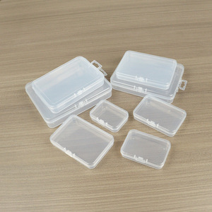 Transparent Plastic <b>Storage</b> <b>Boxes</b> Rectangle Covered For Jewelry Bead <b>Small</b> Parts Organizers Desktop <b>Storage</b> Bin Set - Product Image 1
