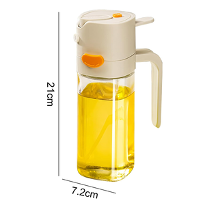 Distributeur d'huile 2-en-1 en verre alimentaire pour cuisine, vaporisateur et verseur 530 ml, idéal pour la cuisson, la friture, les salades et le barbecue - Product Image 6