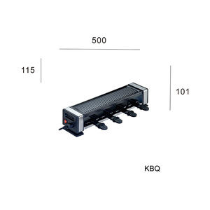 Grill de fête <span class=keywords><strong>Raclette</strong></span> électrique connectable pour <span class=keywords><strong>4</strong></span> personnes, sans fumée, plaque de cuisson réversible en fonte d'aluminium antiadhésive, 600W, usage domestique - Product Image 1