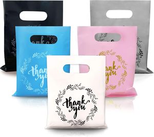 Bolsa de compras de HDPE personalizada con asa troquelada, bolsas de plástico impermeables para uso de ropa, para embalaje de centros comerciales con logotipo personalizado - Product Image 1