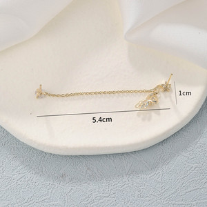 Double Ear Piercing <b>Bear</b> Stud Earrings Korean <b>Cute</b> Star Cartilage Chain For Small Earlobes Gift Jewelry EH3308 - Product Image 4