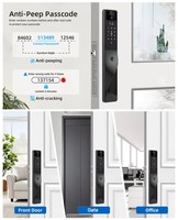 Serrure de porte intelligente biométrique avec caméra, reconnaissance faciale 3D, empreintes digitales, RFID, NFC, WIFI, prix fabricant