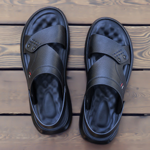 Sandalias de Plataforma de Cuero para Hombre, Negras y Marrones, Estilo Casual, para Playa, Transpirables, Verano 2026 - Product Image 2