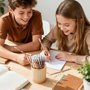 Ensemble de crayons en bois mignons à thème de dessins animés pour les élèves du primaire, crayons à dessin sans plomb avec gomme - Product Image 4