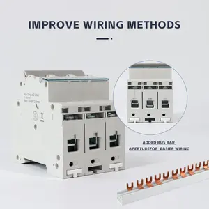 Disjuntor em miniatura C65N AC 400V DC 1000V MCB 32 Amp MCB 3 Pólo 6kA 10kA Disjuntor