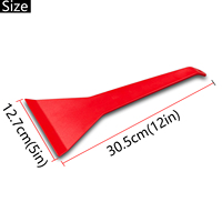 Raclette de pose de film teinté pour vitres, applicateur en plastique rigide de 12 pouces avec manche queue de scorpion rouge, outil pour l'installation de film vinyle PPF et de protection de carrosserie automobile