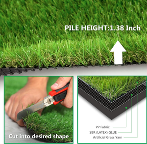 Césped Artificial, Alfombra de Césped Sintético de 1.38 Pulgadas de Altura, para Exteriores, Duradero, Alta Simulación - Product Image 1