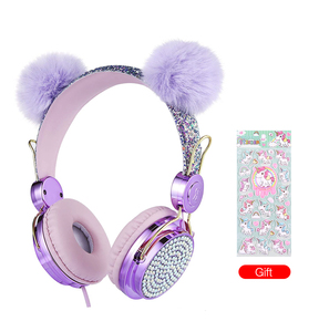 Accessoire d'écoute <span class=keywords><strong>pour</strong></span> bébés filles, 1 pièce, écouteurs intra-auriculaires, sans fil, <span class=keywords><strong>musique</strong></span> rose, annulation de bruit, design de dessin animé, <span class=keywords><strong>casque</strong></span> d'écoute licorne - Product Image 2
