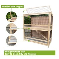 Vente en gros de cages en bois faites à la main à deux couches pour animaux domestiques clapier à lapins pour plusieurs lapins