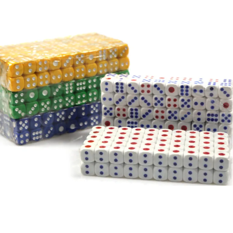 High Quality Dice Wholesale 6-Sided Plastic Gambling Dices 100 pcs Acrylic Bar Screen Digital Dice Game