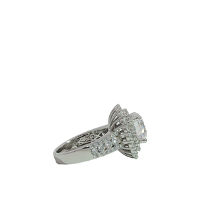 Anillo de lujo de 18 quilates de oro sólido de 3 quilates con ajuste vacío para mujer, piedra central personalizable, laboratorio, Diamante cultivado, banda de Halo, aniversario de boda - Product Image 6