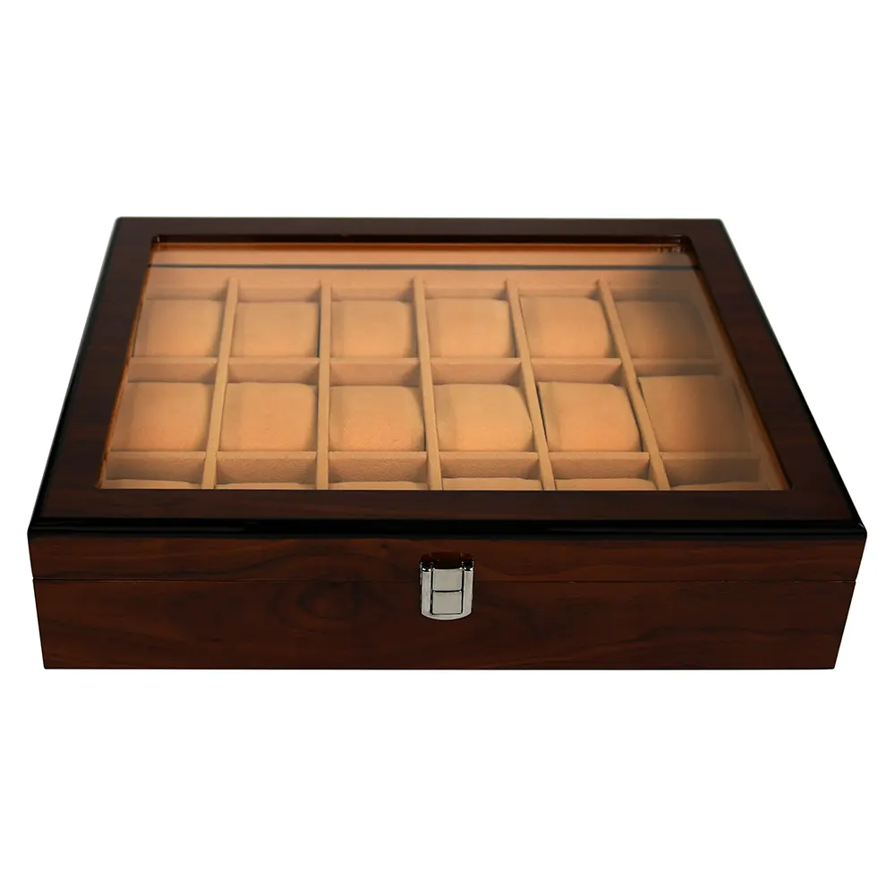 High Quality Stock Luxury Original Factory Wooden 12 18 Slots Watch Display Box For Shop