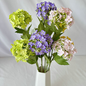 Fleurs artificielles YL, Hortensia 2 boules de neige, décoration pour la maison et les mariages, culture florale, fausse <span class=keywords><strong>fleur</strong></span>, simulation d'hortensia - Product Image 2